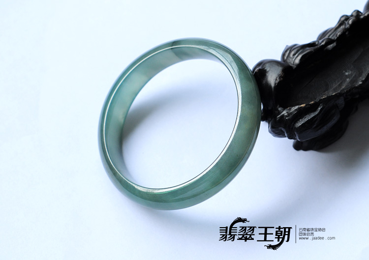 冰种蓝晴水缅甸翡翠手镯(57.9mm) - 扁条 - 翡翠王朝