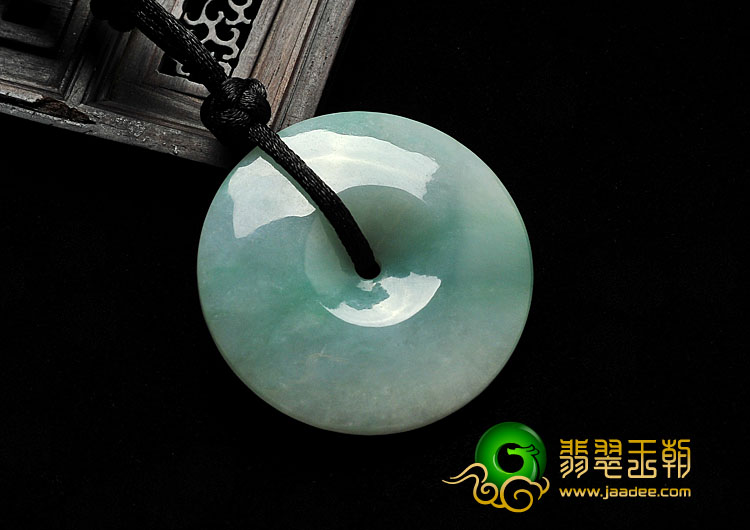 糯冰种晴水缅甸翡翠A货平安扣挂件-翡翠王朝