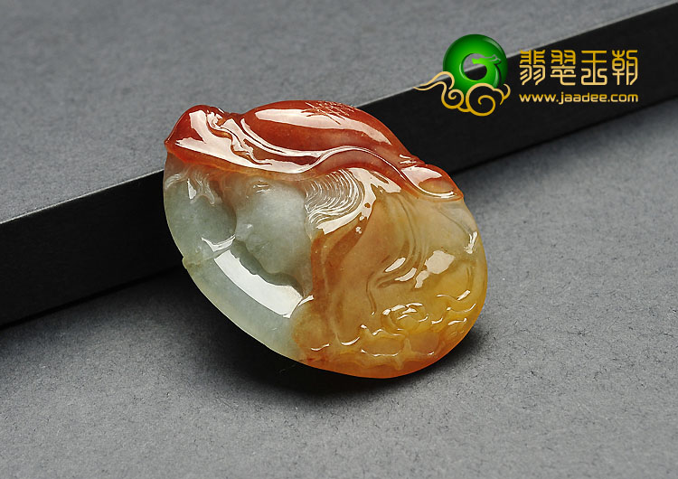 冰种红黄翡缅甸翡翠a货美女头挂件