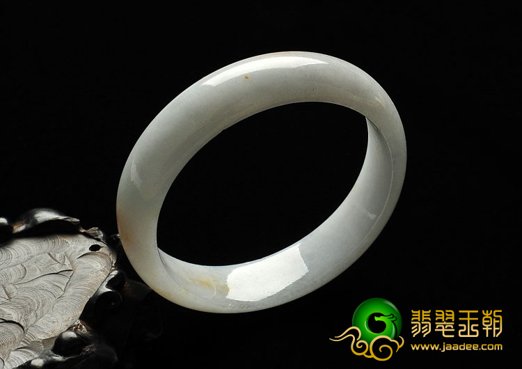 细糯种白色略带黄翡缅甸翡翠a货手镯(56.2mm)