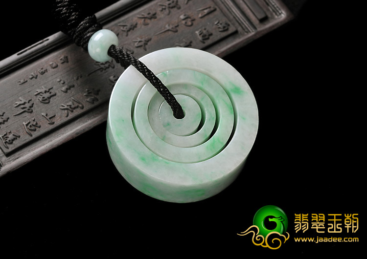 糯冰种飘翠缅甸翡翠a货时来运转挂件