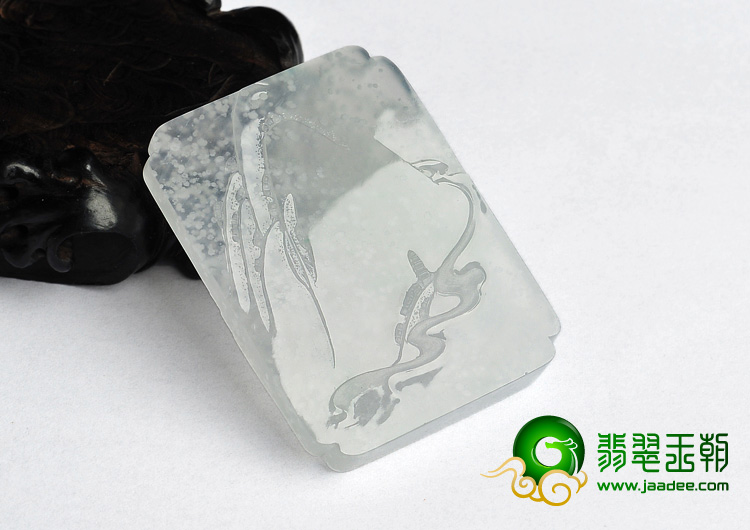 冰玻种缅甸翡翠a货风雪夜归人挂件