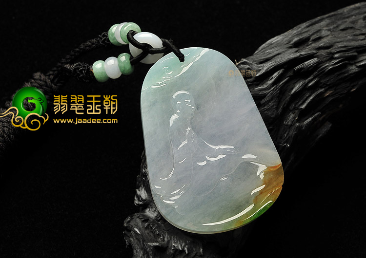 冰种三彩悟道挂件 - 人物 - 翡翠王朝