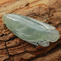 冰种晴水金鱼缅甸翡翠挂件