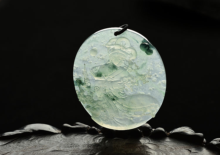 冰玻种飘花踏雪寻梅挂件 - 其它 - 翡翠王朝