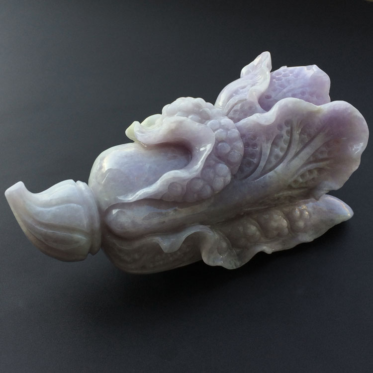 糯冰种紫罗兰白菜摆件 - 摆件 - 翡翠王朝