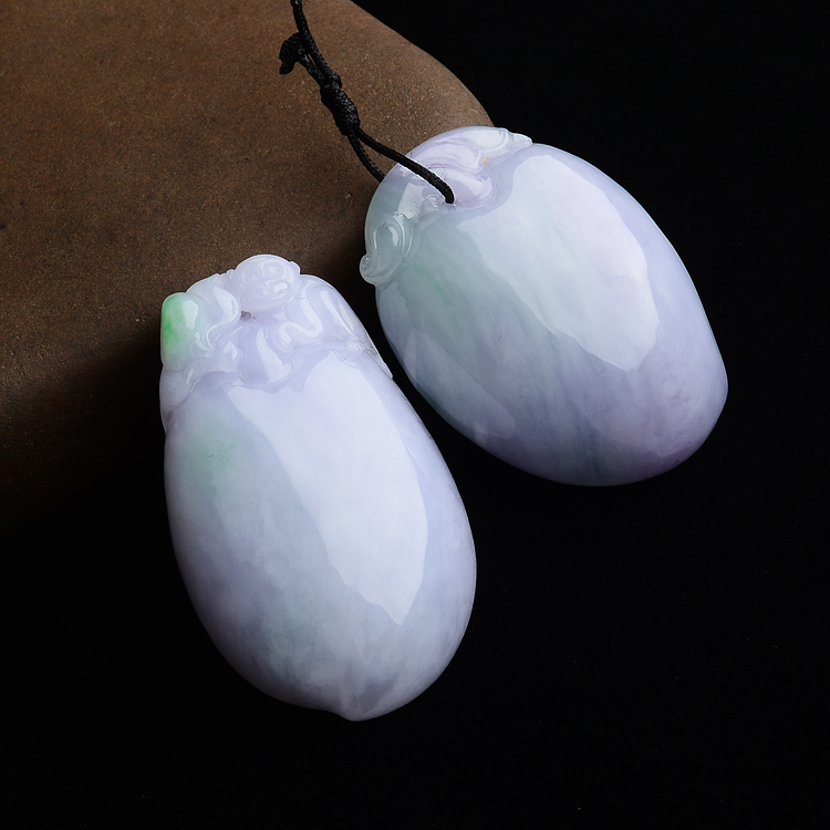 (超值推荐)糯冰种春带彩福瓜/如意寿挂件(一批走)