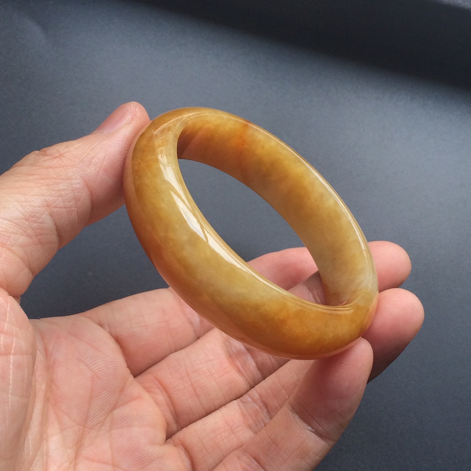 (超值推荐)糯冰种褐黄翡手镯(51.4mm)