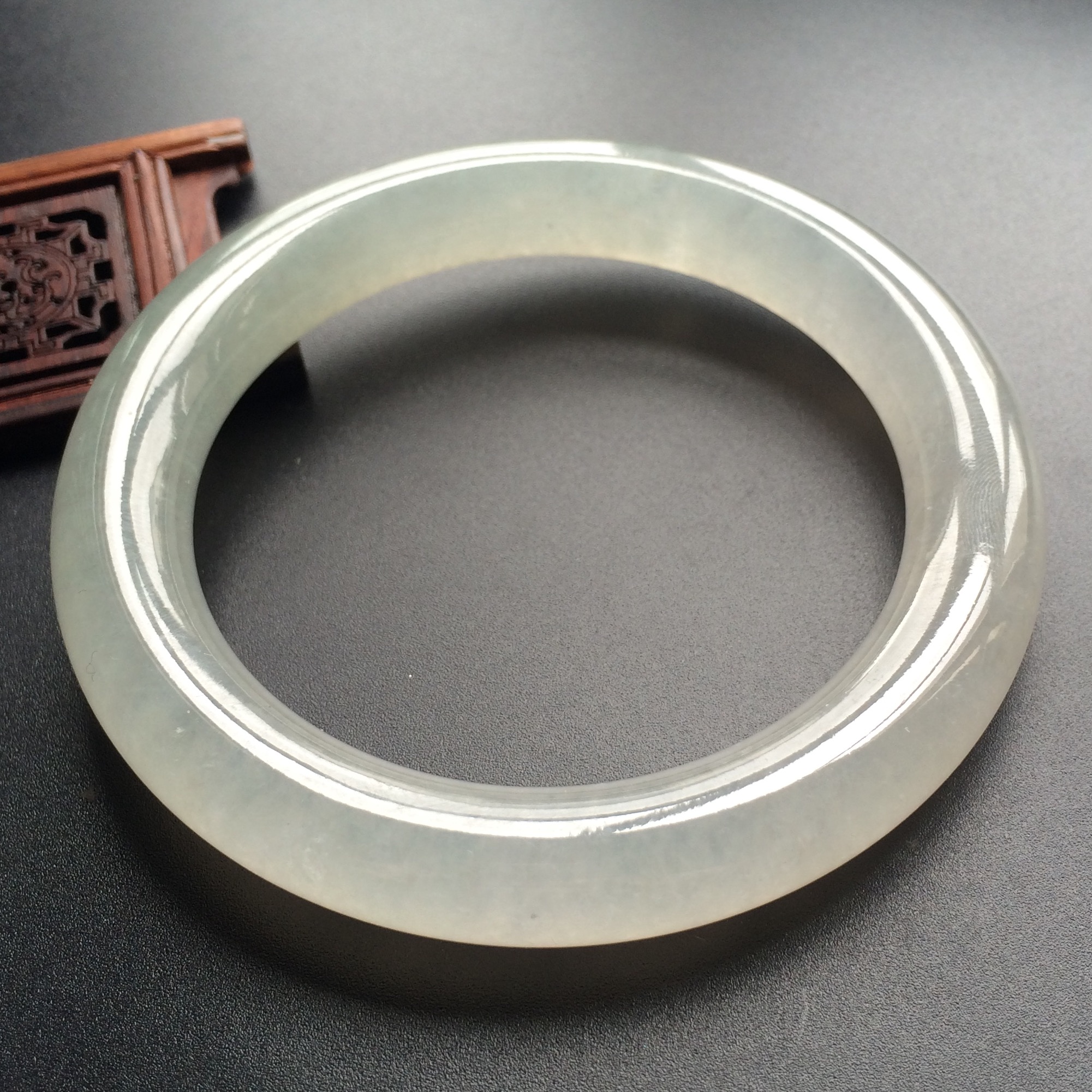 (超值推荐)冰种无色圆条手镯(57.3mm) - 圆条 - 翡翠王朝