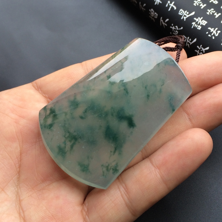 (超值推荐)冰玻种飘花平安无事牌挂件