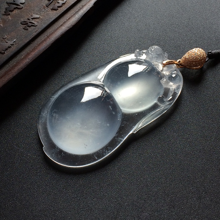 玻璃种无色四季豆挂件 - 财豆 - 翡翠王朝