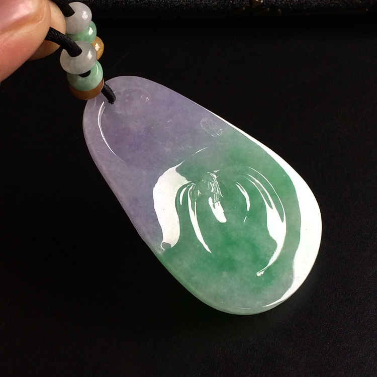 (超值推荐)(高松峰大师作品)糯冰种春带彩纳福挂件 - 佛 - 翡翠王朝