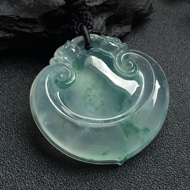 (超值推荐)冰玻种飘花如意挂件 - 如意 - 翡翠王朝