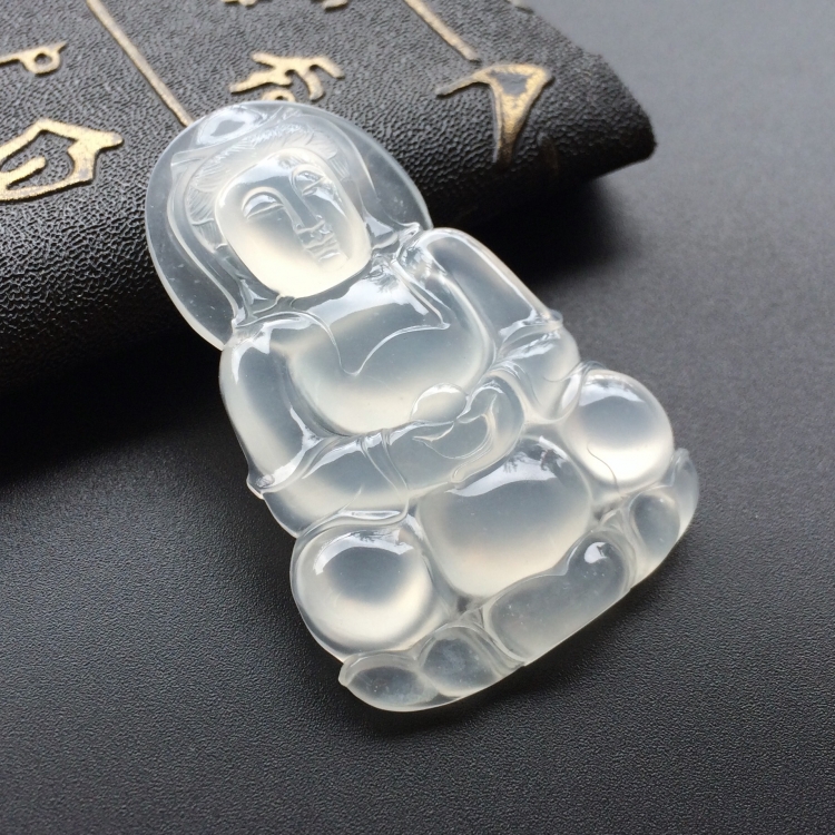 (超值推荐)冰种白色观音挂件 - 观音 - 翡翠王朝