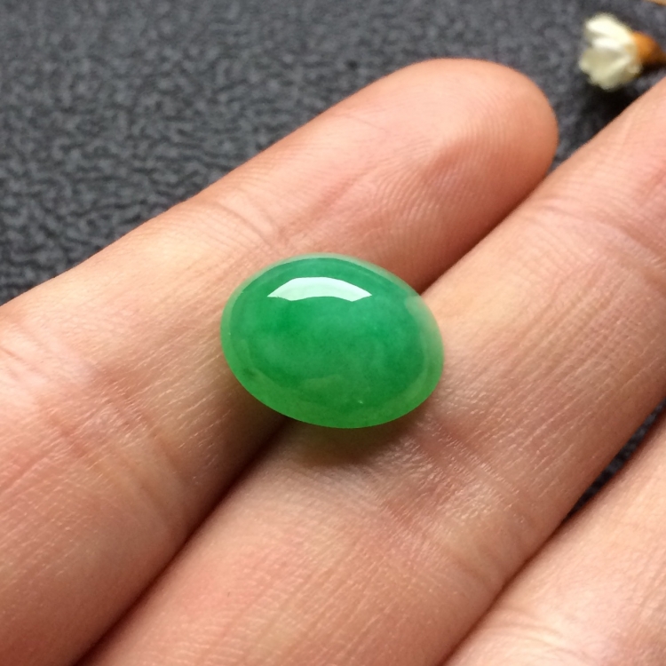 (超值推荐)糯冰种豆绿戒面 - 戒面 - 翡翠王朝